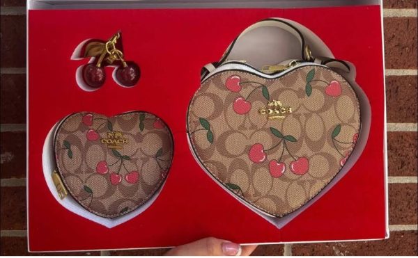 Cherry set that Includes Bag, Wallet and beautiful Cherry Key Chain